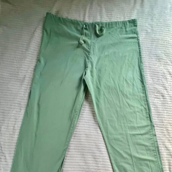 Women's Size Medium Apple Life Brand Teal Scrub Uniform Pants - Picture 1 of 8